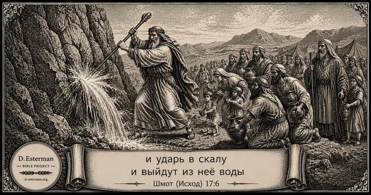 Моше извлекает воду из скалы в пустыне – Шмот (Исход) глава 17, буквальный перевод с древнееврейского и комментарии.